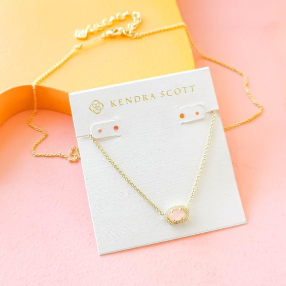 Kendra Scott - Chelsea Rose Quartz Gold Pendant Necklace - Picture 2 of 3